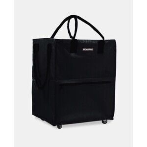 WORKPRO 36-Gallon Large Rolling Grocery Bag Tote 5 Wheels Dual Carry Storage Bag